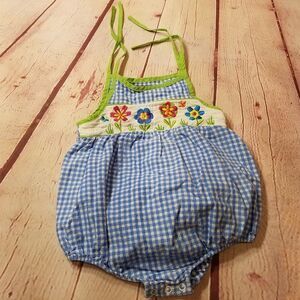 Toffee Apple smocked romper 12 month